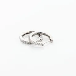 Histoire D'Or Créoles Aryanna Rondes Or Blanc Diamant -Boucles d'oreilles Bracelet Soldes B3OFBDW713 view2