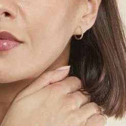 Histoire D'Or Créoles Aryanna Rondes Or Blanc Diamant -Boucles d'oreilles Bracelet Soldes B3OFBDW717 model0