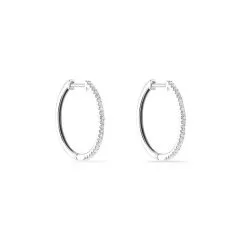 Histoire D'Or Créoles Aryanna Rondes Or Blanc Diamant -Boucles d'oreilles Bracelet Soldes B3OFBDW717 view1