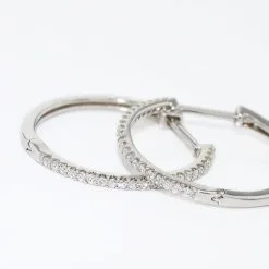 Histoire D'Or Créoles Aryanna Rondes Or Blanc Diamant -Boucles d'oreilles Bracelet Soldes B3OFBDW717 view2
