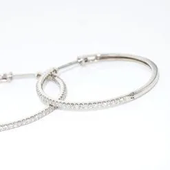 Histoire D'Or Créoles Aryanna Rondes Or Blanc Diamant -Boucles d'oreilles Bracelet Soldes B3OFBDW719 view2