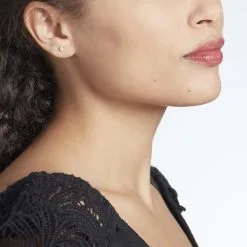 Histoire D'Or Boucles D'oreilles Puces Victoria Or Blanc Diamant -Boucles d'oreilles Bracelet Soldes B3OFBDW786 model0