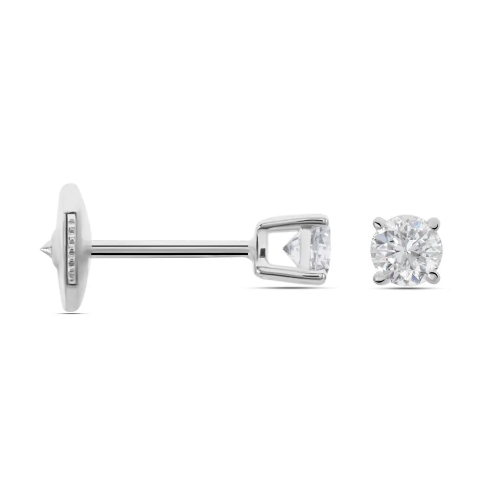 Histoire D'Or Boucles D'oreilles Puces Victoria Or Blanc Diamant 4 Histoire D'Or Boucles D'oreilles Puces Victoria Or Blanc Diamant – Image 2