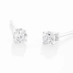 Histoire D'Or Boucles D'oreilles Puces Victoria Or Blanc Diamant -Boucles d'oreilles Bracelet Soldes B3OFBDW802 view2