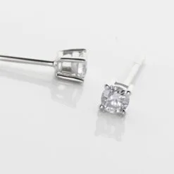 Histoire D'Or Boucles D'oreilles Puces Victoria Or Blanc Diamant -Boucles d'oreilles Bracelet Soldes B3OFBDW803 view2