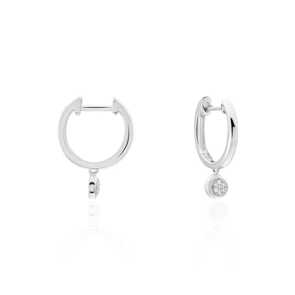 Histoire D'Or Créoles Or Blanc Mairenn Diamants 3 Histoire D'Or Créoles Or Blanc Mairenn Diamants