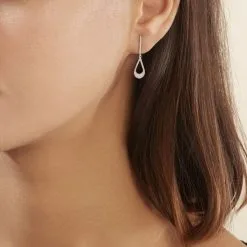 Histoire D'Or Boucles D'oreilles Pendantes Or Blanc Abilene Diamants -Boucles d'oreilles Bracelet Soldes B3OFBDW822 model1