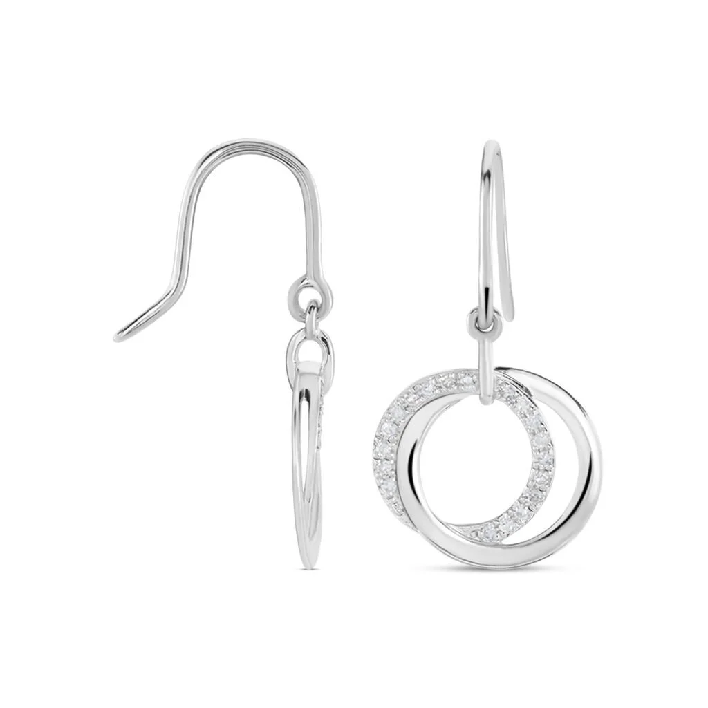 Histoire D'Or Boucles D'oreilles Pendantes Or Blanc Tresha Diamants 4 Histoire D'Or Boucles D'oreilles Pendantes Or Blanc Tresha Diamants – Image 2