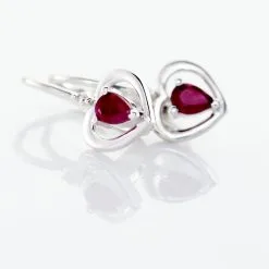 Histoire D'Or Boucles D'oreilles Danilo Or Blanc Rubis -Boucles d'oreilles Bracelet Soldes B3OFBRR248 view2