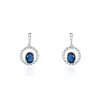 Histoire D'Or Boucles D'oreilles Pendantes Katerynn Or Blanc Saphir Diamants