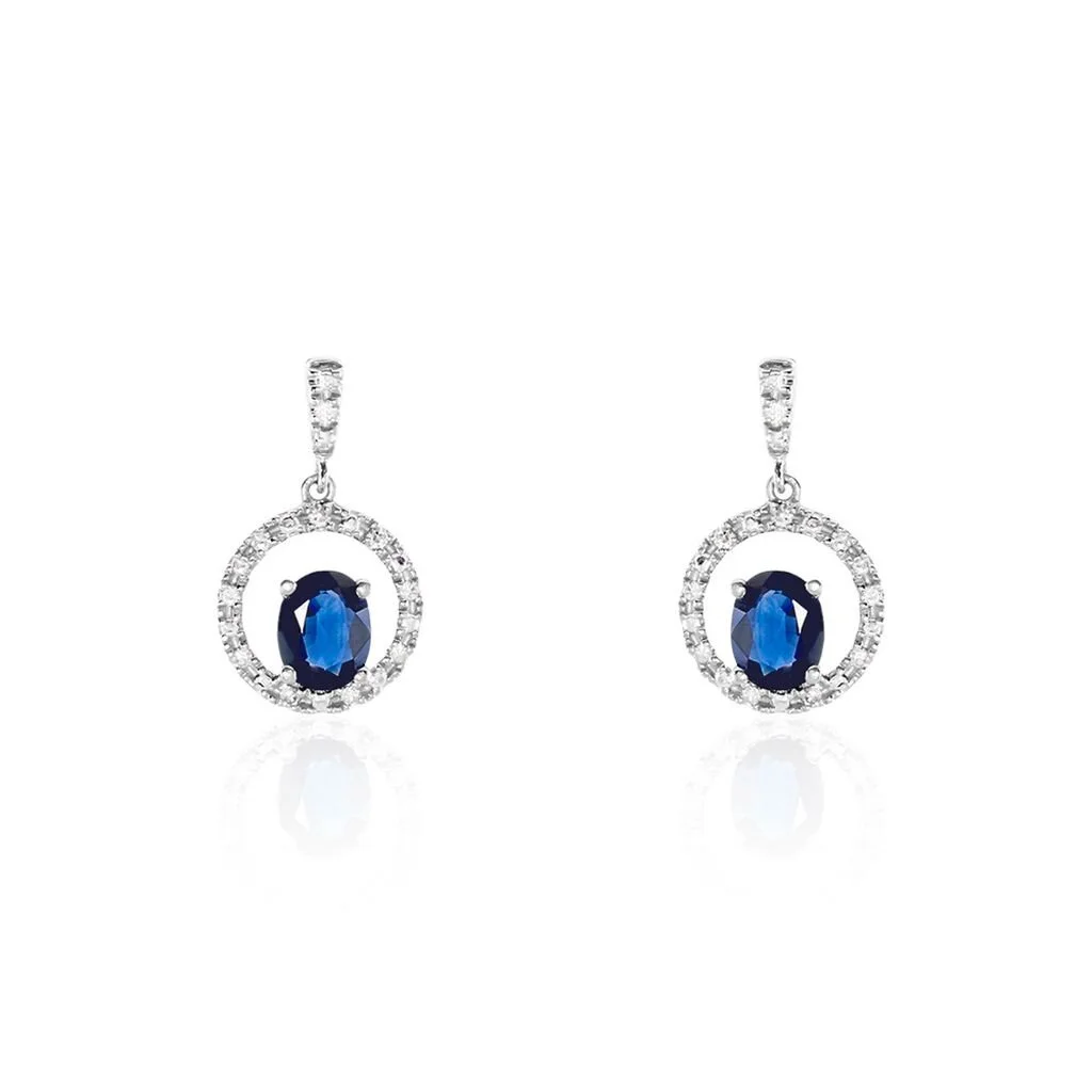 Histoire D'Or Boucles D'oreilles Pendantes Katerynn Or Blanc Saphir Diamants 3 Histoire D'Or Boucles D'oreilles Pendantes Katerynn Or Blanc Saphir Diamants