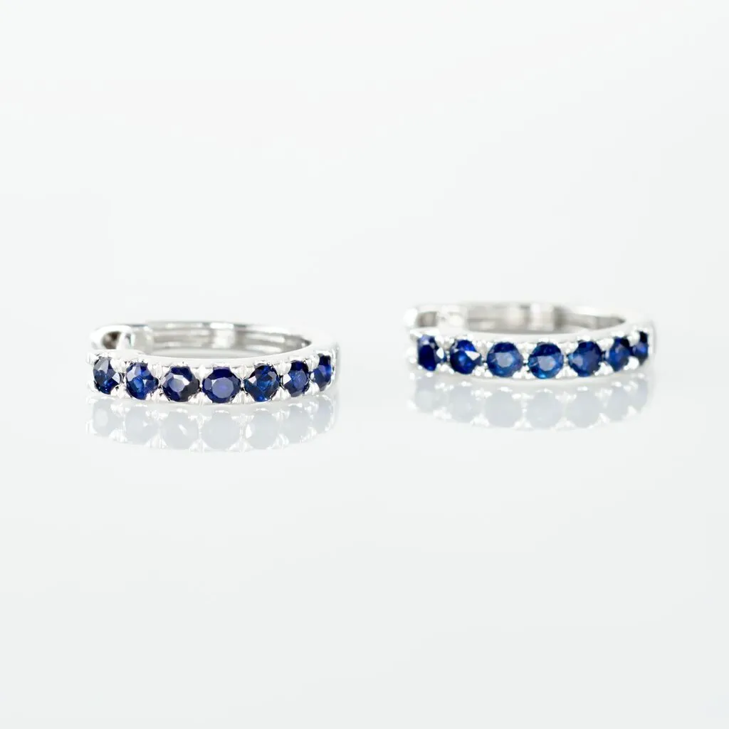 Histoire D'Or Créoles Or Blanc Killian Saphir 5 Histoire D'Or Créoles Or Blanc Killian Saphir – Image 3