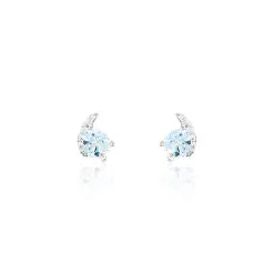 Histoire D'Or Boucles D'oreilles Puces Coeur In Love Or Blanc Topaze Et Oxyde