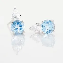 Histoire D'Or Boucles D'oreilles Puces Giana Or Blanc Topaze Et Oxyde De Zirconium 9 Histoire D'Or Boucles D'oreilles Puces Giana Or Blanc Topaze Et Oxyde De Zirconium -Boucles d'oreilles Bracelet Soldes B3OFBTB510 view2