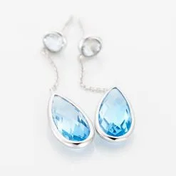 Histoire D'Or Boucles D'oreilles Pendantes Dennis Or Blanc Topaze 8 Histoire D'Or Boucles D'oreilles Pendantes Dennis Or Blanc Topaze -Boucles d'oreilles Bracelet Soldes B3OFBTB527 view2