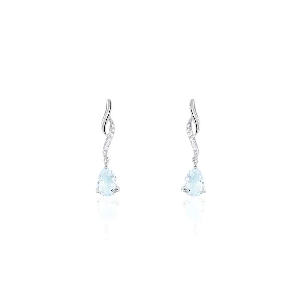 Histoire D'Or Boucles D'oreilles Pendantes Assaf Or Blanc Topaze Et Oxyde 3 Histoire D'Or Boucles D'oreilles Pendantes Assaf Or Blanc Topaze Et Oxyde