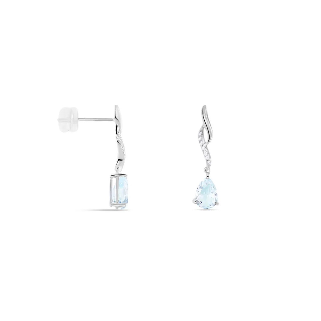 Histoire D'Or Boucles D'oreilles Pendantes Assaf Or Blanc Topaze Et Oxyde 4 Histoire D'Or Boucles D'oreilles Pendantes Assaf Or Blanc Topaze Et Oxyde – Image 2