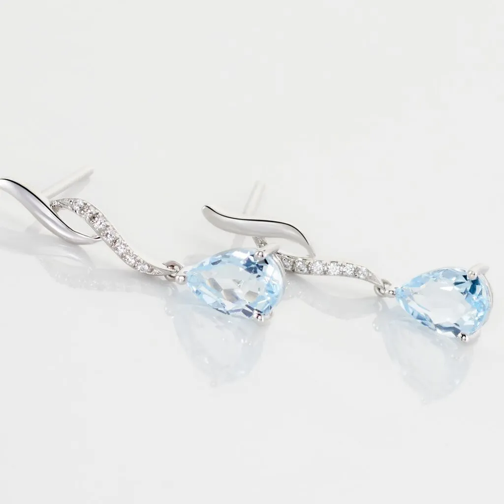Histoire D'Or Boucles D'oreilles Pendantes Assaf Or Blanc Topaze Et Oxyde 5 Histoire D'Or Boucles D'oreilles Pendantes Assaf Or Blanc Topaze Et Oxyde – Image 3