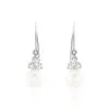 Histoire D'Or Boucles D'oreilles Pendantes Taissia Or Blanc Perle Culture Et Oxyde