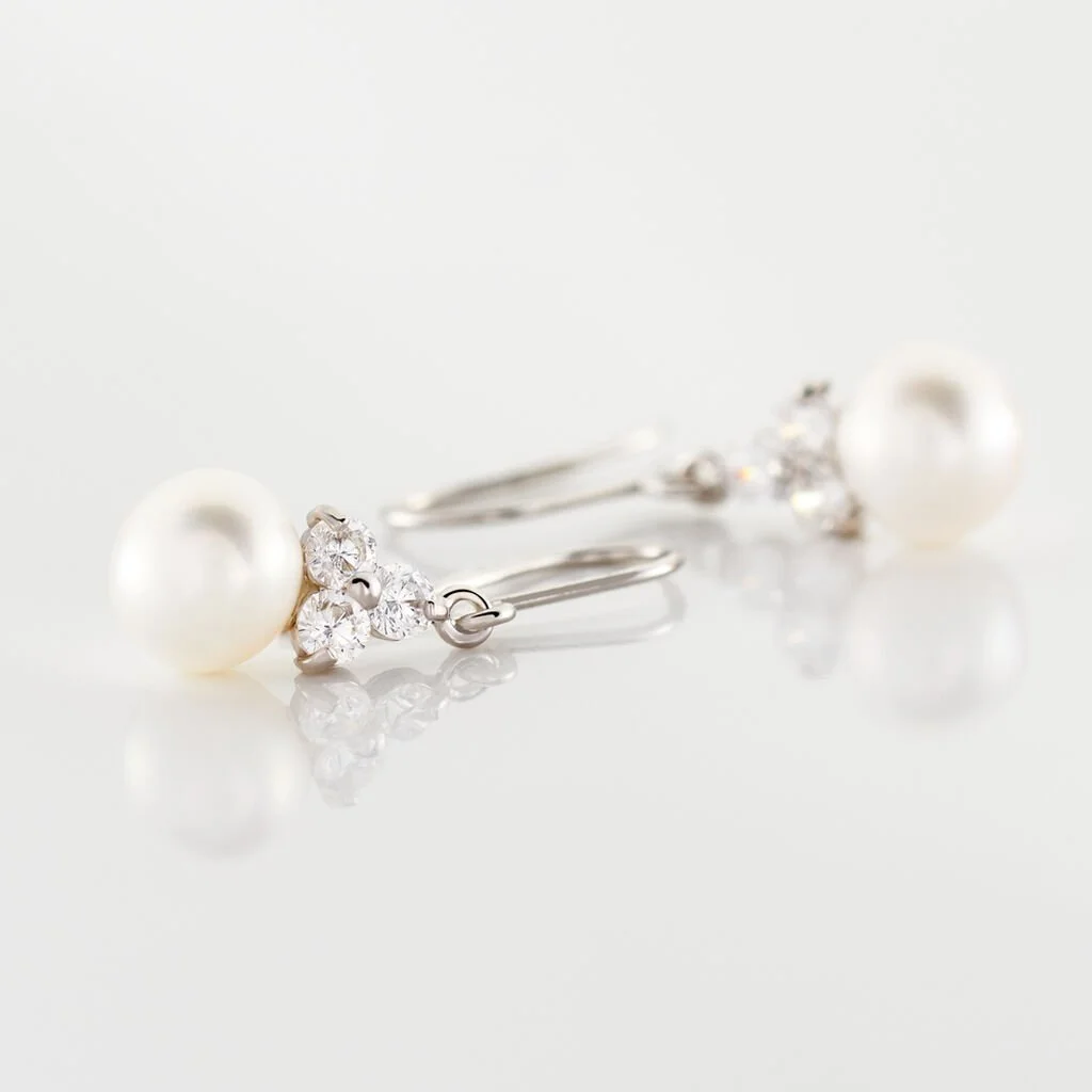 Histoire D'Or Boucles D'oreilles Pendantes Taissia Or Blanc Perle Culture Et Oxyde 5 Histoire D'Or Boucles D'oreilles Pendantes Taissia Or Blanc Perle Culture Et Oxyde – Image 3