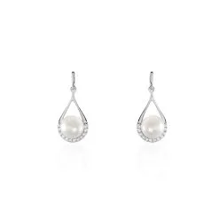 Histoire D'Or Boucles D'oreilles Patricia Or Blanc Perle De Culture Oxyde