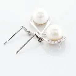 Histoire D'Or Boucles D'oreilles Patricia Or Blanc Perle De Culture Oxyde -Boucles d'oreilles Bracelet Soldes B3OFBU2104 view2