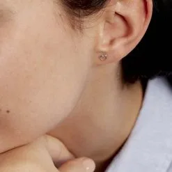 Histoire D'Or Boucles D'oreilles Puces Anne-maudae Coeurs Or Blanc -Boucles d'oreilles Bracelet Soldes B3OFBW0216 model1