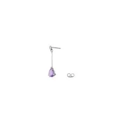 Histoire D'Or Boucles D'oreilles Pendantes Goutte Or Blanc Amethyste -Boucles d'oreilles Bracelet Soldes B3OFBYI021 view2