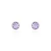 Histoire D'Or Boucles D'oreilles Puces Edy Serti Clos Or Blanc Amethyste