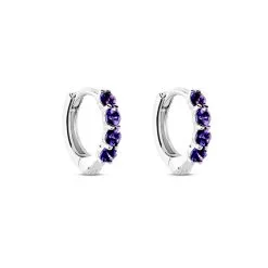 Histoire D'Or Créoles Leatrice Or Blanc Amethyste Violet 7 Histoire D'Or Créoles Leatrice Or Blanc Amethyste Violet -Boucles d'oreilles Bracelet Soldes B3OFBYI168 view1