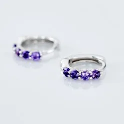 Histoire D'Or Créoles Leatrice Or Blanc Amethyste Violet 8 Histoire D'Or Créoles Leatrice Or Blanc Amethyste Violet -Boucles d'oreilles Bracelet Soldes B3OFBYI168 view2