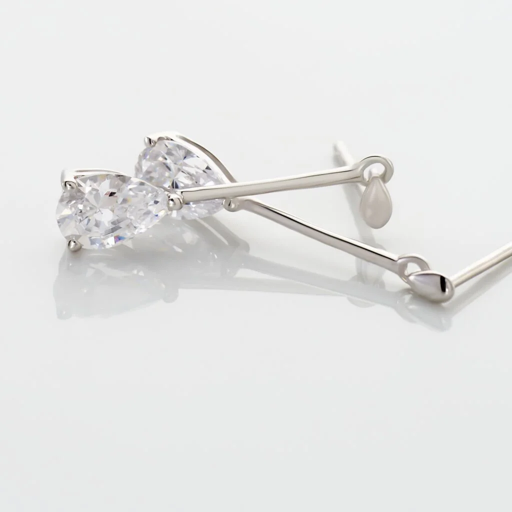 Histoire D'Or Boucles D'oreilles Pendantes Goutte Or Blanc Oxyde De Zirconium 5 Histoire D'Or Boucles D'oreilles Pendantes Goutte Or Blanc Oxyde De Zirconium – Image 3