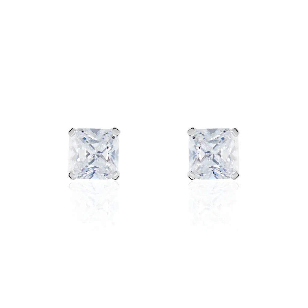Histoire D'Or Boucles D'oreilles Puces Doreen Carre Or Blanc Oxyde De Zirconium 3 Histoire D'Or Boucles D'oreilles Puces Doreen Carre Or Blanc Oxyde De Zirconium