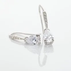 Histoire D'Or Boucles D'oreilles Pendantes Adib Or Blanc Oxyde De Zirconium -Boucles d'oreilles Bracelet Soldes B3OFBZW150 view2