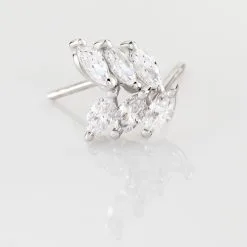 Histoire D'Or Boucles D'oreilles Puces Edma Or Blanc Oxyde De Zirconium -Boucles d'oreilles Bracelet Soldes B3OFBZW326 view2