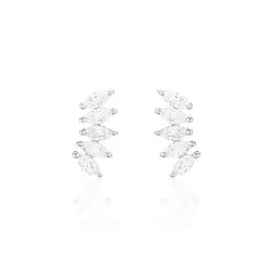 Histoire D'Or Bijoux D'oreilles Edma Or Blanc Oxyde De Zirconium