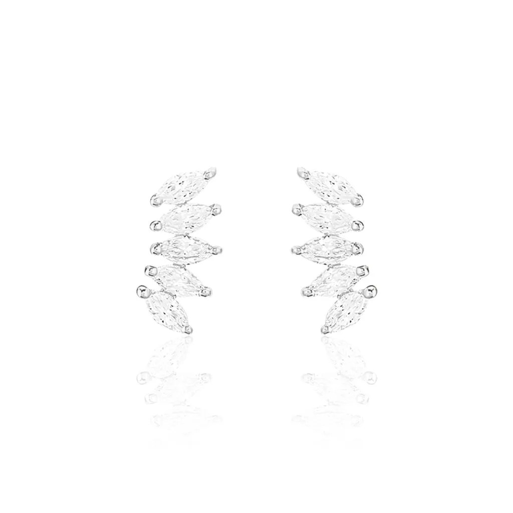 Histoire D'Or Bijoux D'oreilles Edma Or Blanc Oxyde De Zirconium 3 Histoire D'Or Bijoux D'oreilles Edma Or Blanc Oxyde De Zirconium