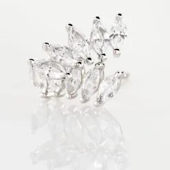 Histoire D'Or Bijoux D'oreilles Edma Or Blanc Oxyde De Zirconium 8 Histoire D'Or Bijoux D'oreilles Edma Or Blanc Oxyde De Zirconium -Boucles d'oreilles Bracelet Soldes B3OFBZW327 view2