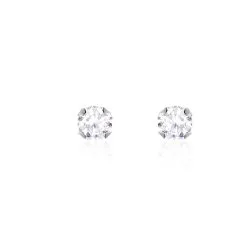Histoire D'Or Boucles D'oreilles Puces Eddie Or Blanc Oxyde De Zirconium