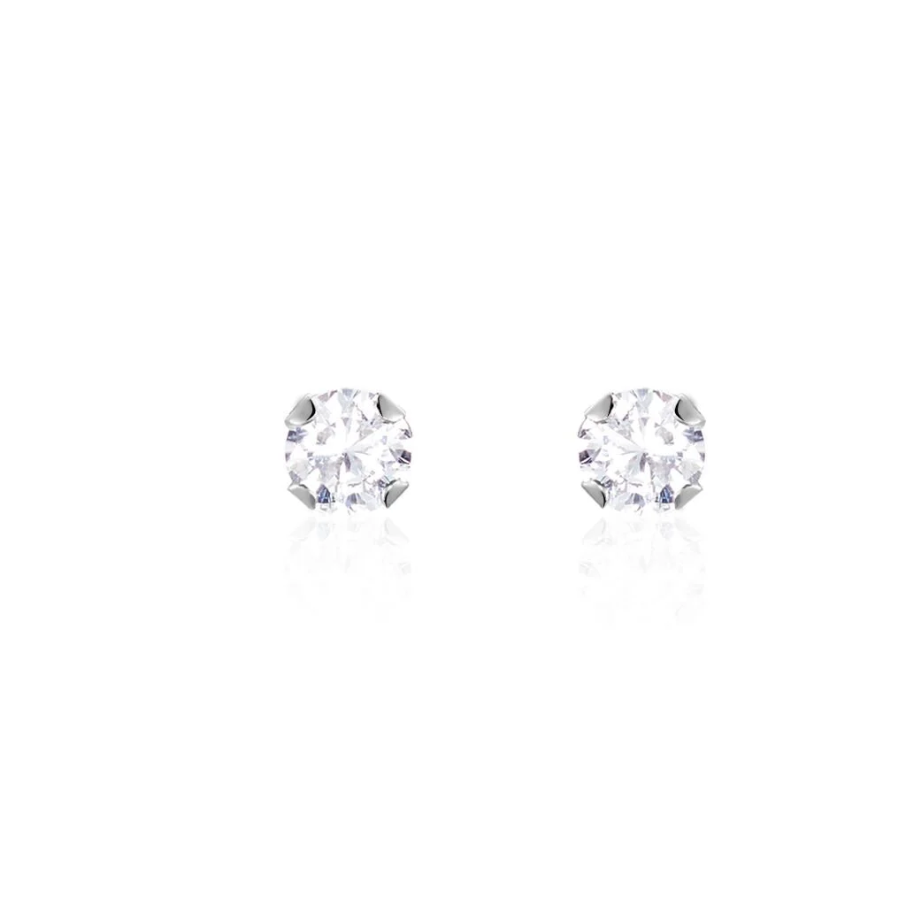 Histoire D'Or Boucles D'oreilles Puces Eddie Or Blanc Oxyde De Zirconium 3 Histoire D'Or Boucles D'oreilles Puces Eddie Or Blanc Oxyde De Zirconium