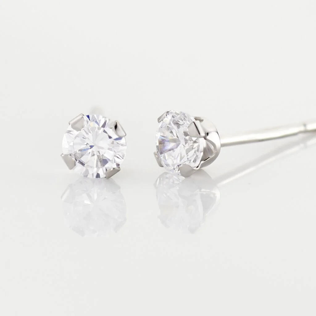 Histoire D'Or Boucles D'oreilles Puces Eddie Or Blanc Oxyde De Zirconium 5 Histoire D'Or Boucles D'oreilles Puces Eddie Or Blanc Oxyde De Zirconium – Image 3