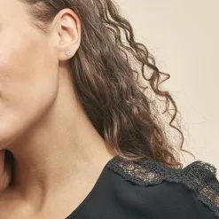 Histoire D'Or Boucles D'oreilles Puces Philine Fleur Or Blanc Oxyde De Zirconium -Boucles d'oreilles Bracelet Soldes B3OFBZW400 model1