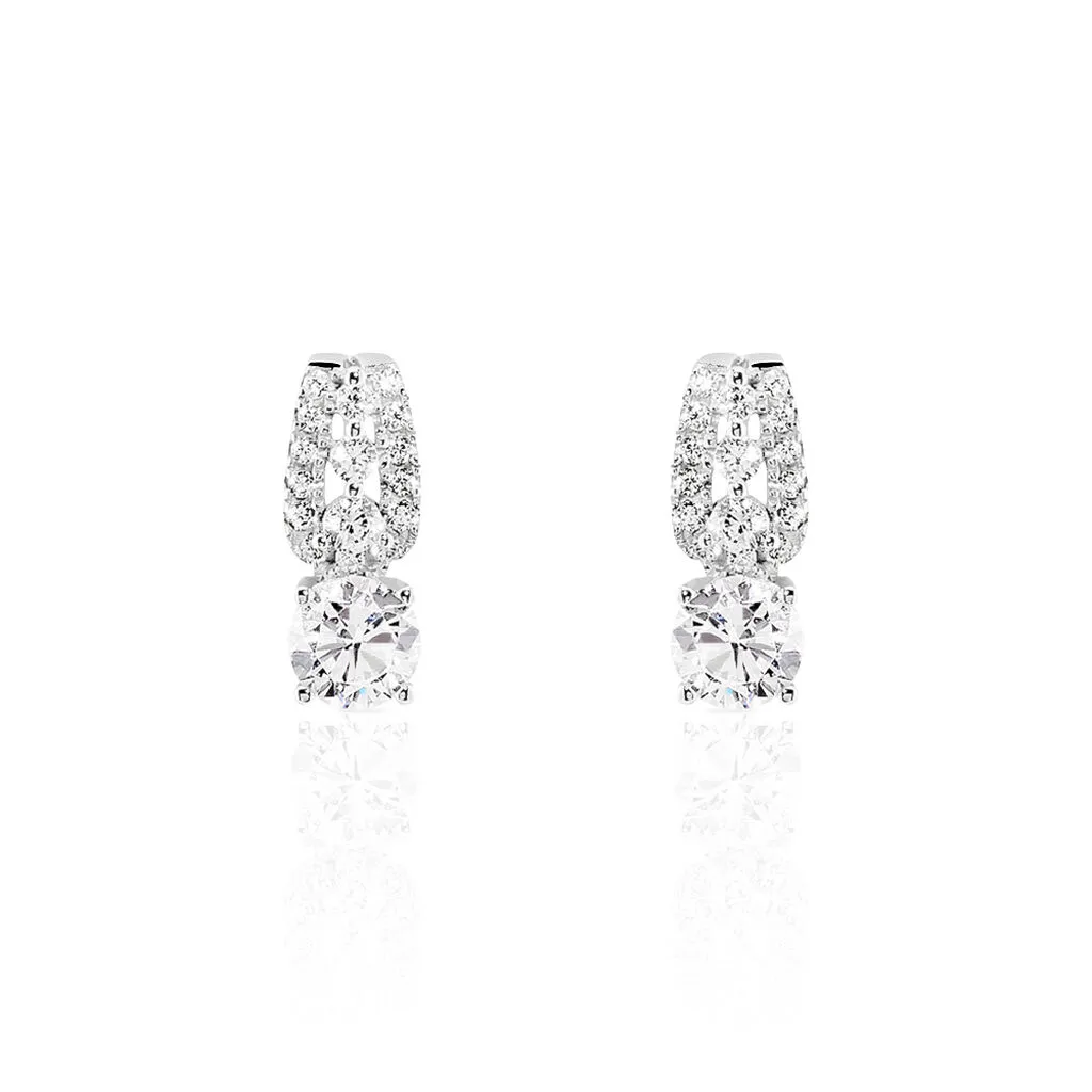 Histoire D'Or Boucles D'oreilles Puces Sarah Or Blanc Oxyde De Zirconium 3 Histoire D'Or Boucles D'oreilles Puces Sarah Or Blanc Oxyde De Zirconium