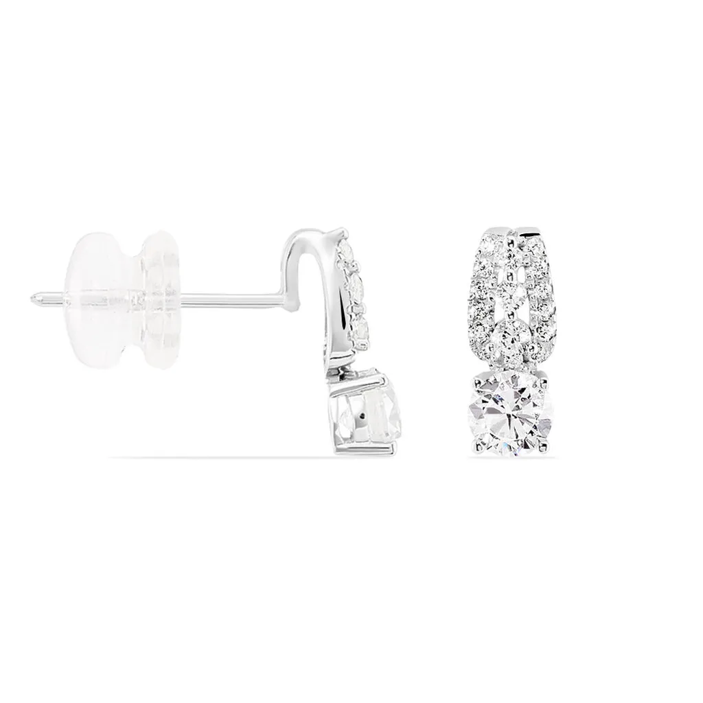 Histoire D'Or Boucles D'oreilles Puces Sarah Or Blanc Oxyde De Zirconium 4 Histoire D'Or Boucles D'oreilles Puces Sarah Or Blanc Oxyde De Zirconium – Image 2