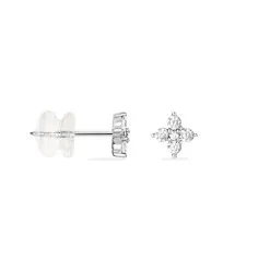 Histoire D'Or Boucles D'oreilles Puces Winter Flower Or Blanc Oxyde De Zirconium -Boucles d'oreilles Bracelet Soldes B3OFBZW452 view1