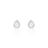 Histoire D'Or Boucles D'oreilles Puces Hildana Or Blanc Oxyde De Zirconium
