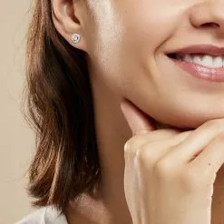 Histoire D'Or Boucles D'oreilles Puces Star Or Blanc Oxyde De Zirconium -Boucles d'oreilles Bracelet Soldes B3OFBZW481 model0