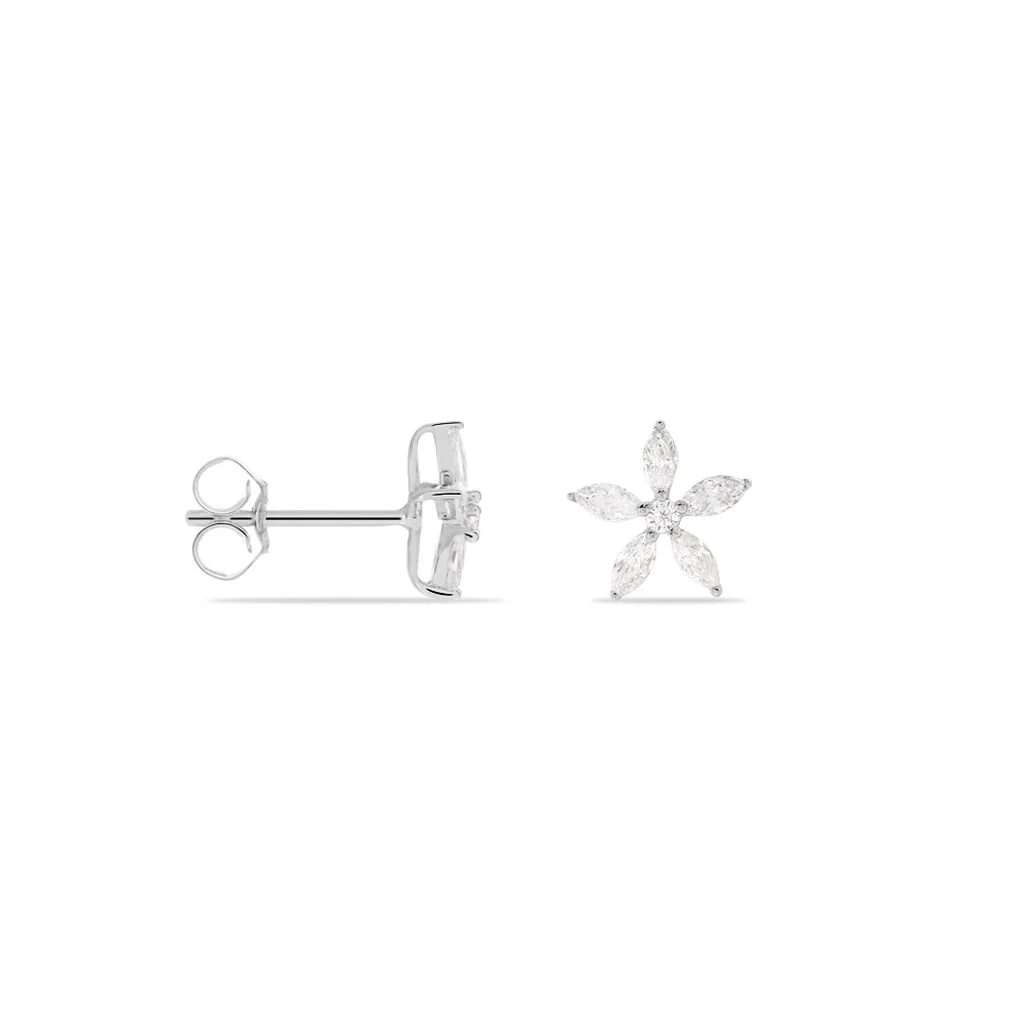 Histoire D'Or Boucles D'oreilles Puces Horcia Or Blanc Oxyde De Zirconium 4 Histoire D'Or Boucles D'oreilles Puces Horcia Or Blanc Oxyde De Zirconium – Image 2