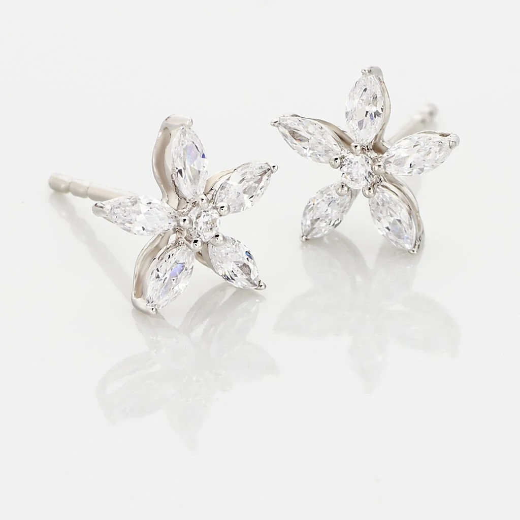 Histoire D'Or Boucles D'oreilles Puces Horcia Or Blanc Oxyde De Zirconium 5 Histoire D'Or Boucles D'oreilles Puces Horcia Or Blanc Oxyde De Zirconium – Image 3