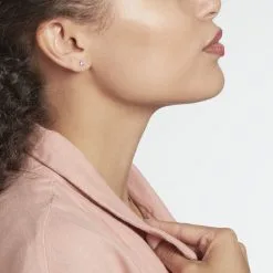 Histoire D'Or Boucles D'oreilles Puces Or Blanc Oxyde De Zirconium -Boucles d'oreilles Bracelet Soldes B3OFBZW615 model0